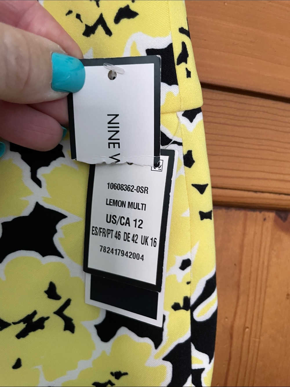 Nine West Black Pencil Skirt with Yellow Floral Print - Picture 2 of 5